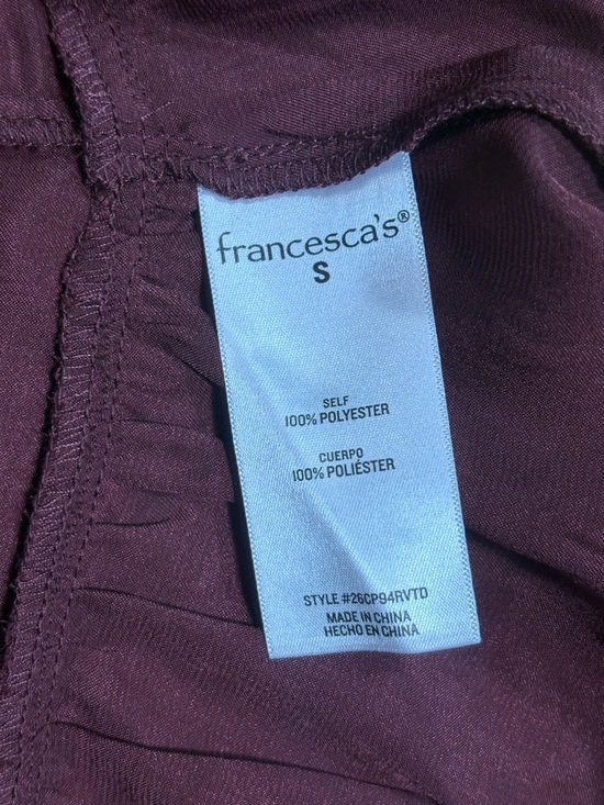 Audrey parks maroon satin wrap midi dress small women purple - Picture 12 of 12